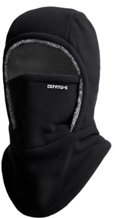 NPLSEO Windproof Thermal Balaclava Unisex, Winter Fleece Face Mask & Neck Warmer, Cold Weather Windproof Thermal Warmer, Thickened Full Face Hood for Men Women, Cold Weather Skiing Cycling (Back)