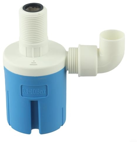 Válvula de flotador controlador de nivel de agua para tanques, piscinas, sistemas, apagado totalmente automático con cuerpo de nailon y filtro de acero inoxidable (entrada de agua superior)
