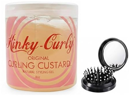 Hårstyling-set: Kinki-lockigt curling Custard + LUXPAKS borste | Kinki-Curly, Curling Custard, Curl Gel, Defined Curls, Curly Hair, Kinky Hair, Hair Styling, LUXPAKS Brush