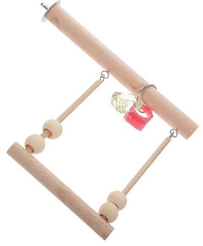 Toyvian Columpio Divertido Loros para de Resistente Madera Desgaste Accesorio Juguete y Decorativo Redondo Adecuado para Pájaros Domésticos para Decoración Hogar