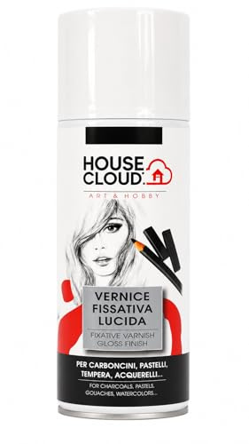 Vernice Fissativa Universale Lucida Spray Trasparente per Disegni Carboncino Pastelli Acquerelli Tempere DAS Documenti e Pittura Protettiva Invisibile Asciugatura Rapida Uso Artistico Hobby Belle Arti