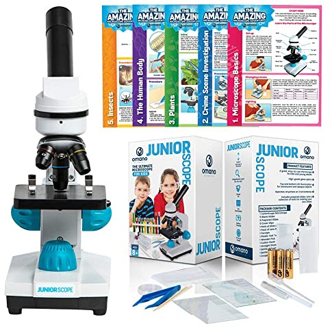 Omano Juniorscope Microscope for Kids – Microscope Kit for Kids 8+ for Science Microscope Experiments – Kids Microscope Kit That Encourage STEM Exploration – Beginner Microscope for Kids 8 and Up.