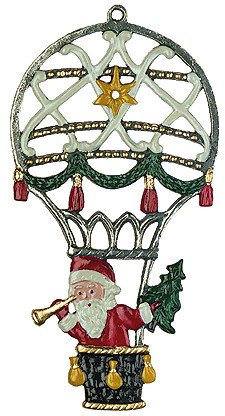 Zinnfigur Weihnachtsmann im Ballon