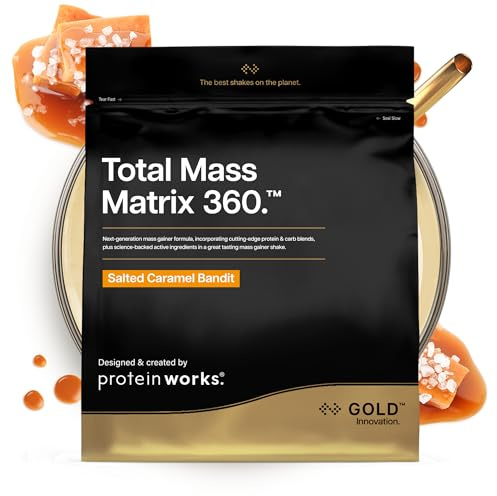 THE PROTEIN WORKS Total Mass Matrix Extreme Protéine en Poudre | Caramel Salé | Gain de Masse | Gain de Poids Hypercalorique | Avec Glutamine, Créatine et Vitamines | THE PROTEIN WORKS | 2.12kg
