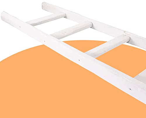 Vintage Möbel 24 GmbH Schöne Leiter aus Holz, schön als Handtuchhalter oder zum Dekorieren (Weiß, 165cm)