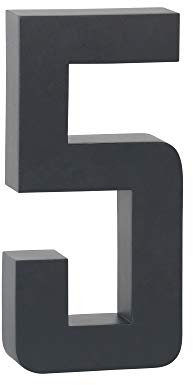 Lukadria Hausnummer 5 anthrazit 3D Edelstahl rostfrei witterungsbeständig 20cm Hoch 0 1 2 3 4 5 6 7 8 9 a b im Shop