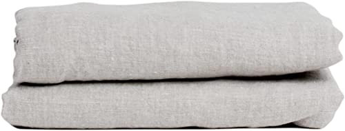 My Linen Home Bettlaken aus 100% Stonewashed Leinen Natur, 200x260cm I Hypoallergen, Temperaturregulierend, Atmungsaktiv I Sanft, weich selbst zur empfindlichsten Haut I Für alle Jahreszeiten geeignet