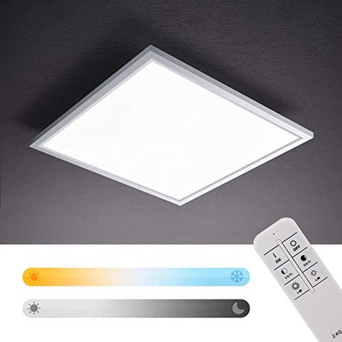 IMPTS Deckenlampe LED Dimmbar 40x40cm Deckenleuchte Lampen Flach Panel mit Fernbedienung, Einstellbare Farbtemperatur, 20W Deckenbeleuchtung für Wohnzimmer, Badezimmer, Küche, Schlafzimmer, Balkon