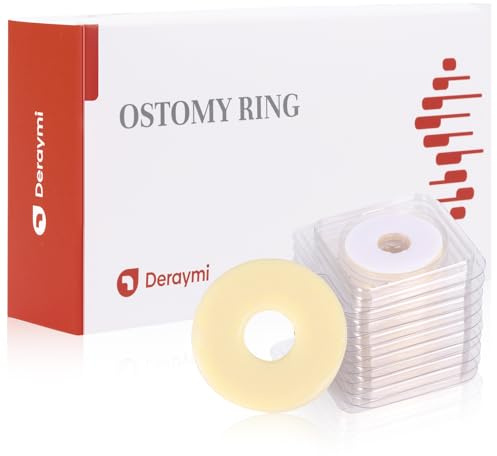 DERAYMI 10PCS 4mm Ostomy Rings, Moldable Hydrocolloid Ostomy Barrier Rings for Stoma Bags, Self-Adhesive, Leak-Proof Stoma Accessories for Colostomy Bags