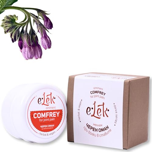 ELEK Unguento Consolida Bio 40ml - Pomata Naturale alla Consolida Maggiore per la Cura di Muscoli, Articolazioni, Ginocchia, Spalle, Collo e Schiena - Crema con Cera d'Api & Olio di Cocco e Oliva