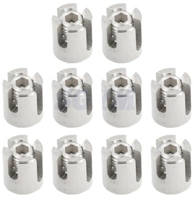 WANGBINGXING Drahtseilklemme 10 Stück M2/M3/M4/M5/M6 Marinequalität Edelstahl 316 Drahtseil-Gittersysteme, grüne Wand-Kreuzclip-Seilklemme Seilklemme (Größe : for 3mm Wire)