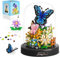 QLT QIAOLETONG Schmetterling Blumen Micro Mini Baustein Set, Blumen Insekten klemmbausteine Bausteine mit Staubdichte Kuppel Und Sockel,Geschenk für Mädchen ab 6 Jahren (530 PCS)