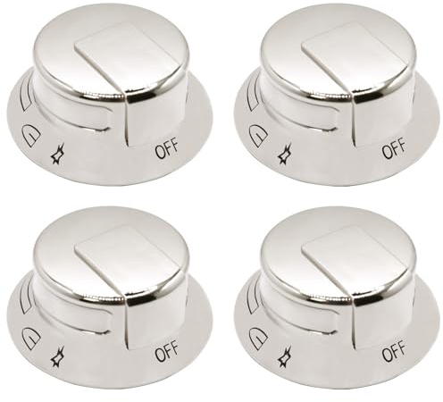 4Pack 318569904 Cooktop Burner Control Knob Compatible with Frigidaire Electrolux Replaces 3514026 AP5809436 PS9495257 EAP9495257