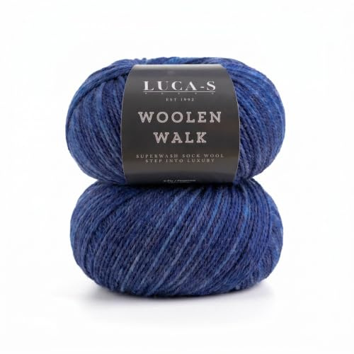 Set of 2 Superwash Sock Wool for Knitting, 4 Ply Sock Yarn from 75% Pure Wool - 25% Polymide, 50g Sock Hand Knitting Yarn