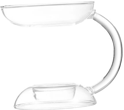 ULTECHNOVO Candeliere in Vetro Borosilicato Alto 11 Cm, Portacandele Da Tavolo Per Bruciatore Di Oli Essenziali, Diffusore Di Aromi Per Casa, Ufficio e Meditazione