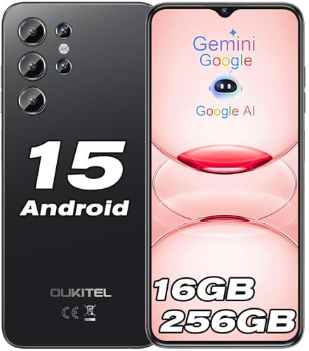OUKITEL C1 Pro Handy Ohne Vertrag Android 15, 16GB+256GB/1TB Smartphone Ohne Vertrag, 5150mAh Smartphone Günstig, 6.52 HD+, 13MP Kamera Simlockfreie Handys, Gemini AI/Dual 4G SIM/3 Steckplatz