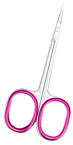 Ciseaux Cuticules, Ciseaux Cuticule Ongle Extra Fine Tranchant Avec Poignées en Silicone Rose, Pointe Incurvée Pour Manucure, Pédicure, Soins de Beauté Éliminer Peaux Mortes et Cuticules