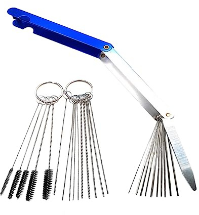 ZUNOXAZ Kit di 3 Strumenti di Pulizia in Acciaio Inox per Carburatore Spazzola a Spirale, Pulitore Corpo Farfallato e Aghi per Motori a Getto, per Officina e Uso Moto