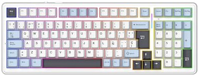 EPOMAKER x Aula F99 ISO-ES Teclado Mecánico con Cable del 96%, Blanco Azul