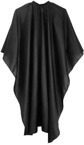 HonGien Hairdressing Gown Barber Cape Cloth Professional Hairdressers Salon Cape Waterproof Hair Cutting Gowns for Women Men Children Black