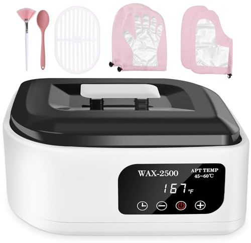 Yofuly Máquina de cera de parafina para manos y pies, baño de cera de parafina para el hogar de 3500 ml con temporizador automático para artritis, calentador de cera de parafina profesional para salón