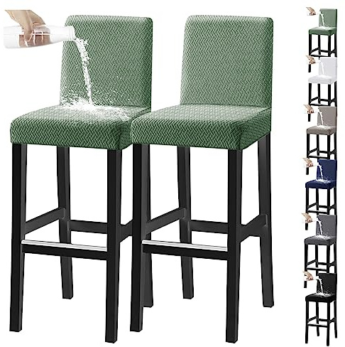 Vattentäta Stretchöverdrag Till Barstolar Med Universal Passform For Restauranger Och Hotell(Bean Green 2pcs)