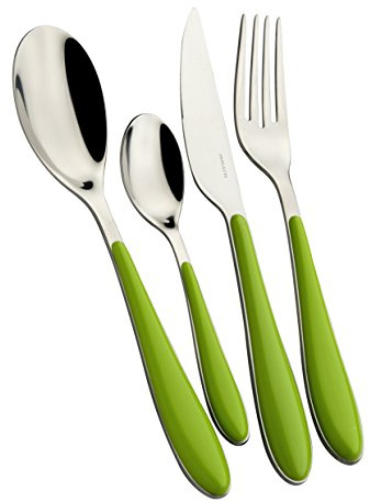 BUGATTI Gioia Pomme Verte 24-teiliges Besteckset, Legierter Stahl, grün