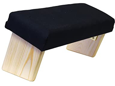 Mudra Crafts Black Foldable Meditation Chair - Yoga Zen Meditation Bench Kneeling Stool - Wooden Meditation Stool with Cushion - Prayer Kneeler Seiza Meditation Seat