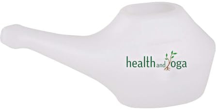 HealthAndYoga™ QwikFlo Light-Weight Neti Pot Sinus Rinse Kit- Compact Neti Pot for Kids and Adults - Travel Friendly Nose Wash Netty Pot - White