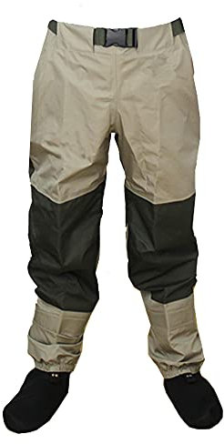 Atmungsaktiv Angelbekleidung Watstiefel Angel Angelhose Fliegen Wathose Hose Dauerhafte Wetterfeste Waten Wathose Herren Hosen mit Tricot KB003 KAKI M