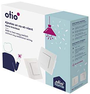 Otio - Interrupteur Va-et-Vient Sans Fil Connecté Encastré - Contrôle Jusqu'à 10 Équipements - Compatible Ampoules LED, Halogènes, Fluocompactes - Portée 100m - Conforme à la Norme CE - Blanc
