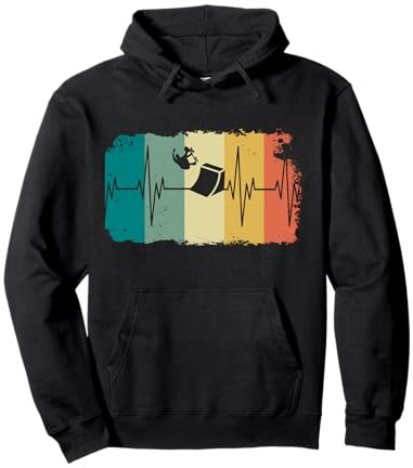 Skateboard Skater Herzschlag EKG Retro Vintage Geschenk Pullover Hoodie