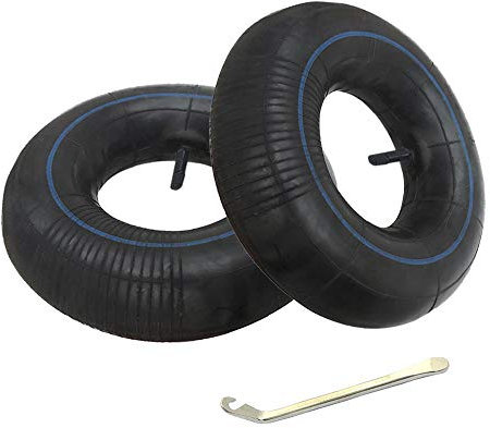 Homo Trends 2 Pcs Inner Tubes 3.50-8 Wheelbarrow Straight Valve with Tyre Lever for Barrow Sack Truck Sack Barrow Wheels