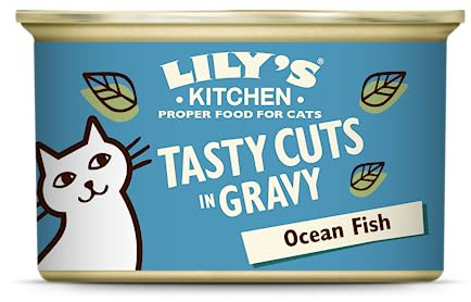 Lily's Kitchen Natural Adult Wet Cat Food in Gravy - Ocean Fish Tasty Cuts - Complete Grain-Free Recipes (24 Tins x 85g)