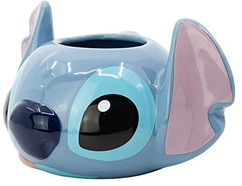 Taza de cerámica con forma en 3D de Stitch en caja regalo