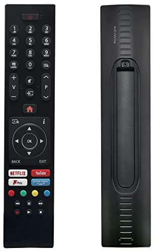 VINABTY Ersättning RC43137P RC43137 universell fjärrkontroll passar till Luxor Bush Digihome Finlux Electriq Smart TV 32-EB-HD 32-FHD-5120 40-EB-FHD 43-EB-FHD 43-FUD-8020