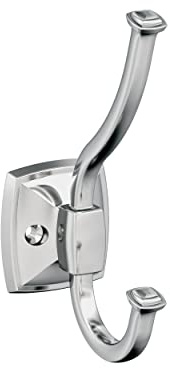 Amerock Kinsale Transitional Double Prong Chrome Decorative Wall Hook