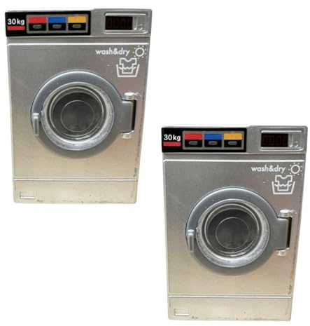 LOGOFUN 2Pcs Dollhouse Washing Machines 1:24 Scale Miniature Washer Dryer Model Laundry Cloth Washer Furniture Dollhouse Decoration Accessories - 2.09X1.39X1.10in
