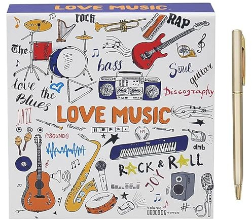 Lesser & Pavey Love Music Memo Block For Notes | High Grade Papers Memo Block To Block Calenders and Important Events | To Do List Notebooks For Journal and Short Notes - Love Music