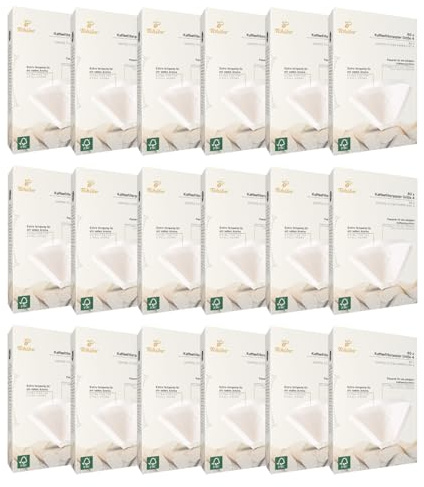 Tchibo Kaffeefilter Größe 4 Großpackung 1440 Stück - Premium Qualitätspapier Filtertüten 18x80, nachhaltig, aromatisch, kompostierbar & umweltschonend, weiß