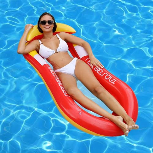 Ayizhiniu Matelas Gonflable Piscine, Matelas Gonflable Enfant Water Hammock, Transat Piscine Gonflable, Piscine à Matelas Pneumatique, Utiliser comme Lit Camping Plein air ou Piscine D'été (Rose)