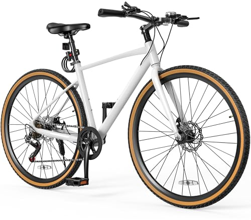 YITAHOME 28 Inch Road Bikes, Lightweight Aluminum Bicycles for Men Women Adults, 700C Bicycle with Dual Disc Brake, 7 Speed Commuter Bike with Cup Holder