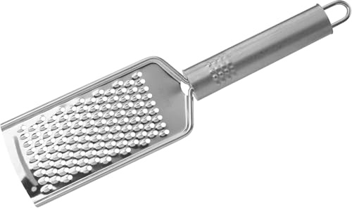 Hand Grater, Fine Lemon & Lime Zester, Chocolate & Parmesan Grater, Sharp Durable Grating Blade, Stainless Steel, 24x5.5x1.5cm, Silver