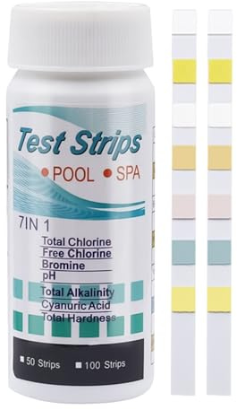 Bandelette de Test pour Eau de Piscine | Précises pour Piscine,Set de Multifonctionnel à Résultats Immédiats pour Bassin, Eau Douce, Eau Salée et Spa