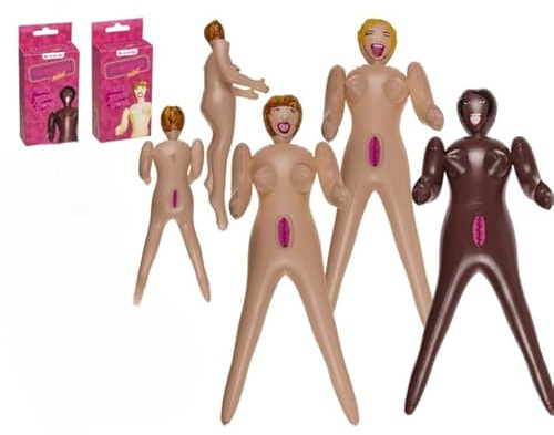 Bambola gonfiabile mini per feste, addio al celibato, 66 cm, 3 motivi assortiti, rosa, con confezione regalo