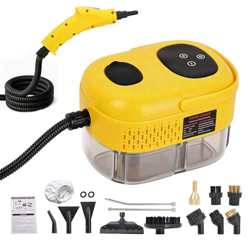 Pulitore a Vapore Portatile 2500W, 3 Bar, Pulitore Vapore Casa con 6 Livelli di Temperatura, Serbatoio 1100ml, 12 Accessori,Multiuso per Cucina Bagno Divani Auto