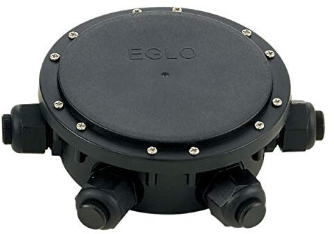 EGLO Boîte de jonction étanche, raccord électrique extérieur avec 6 voies, boîte de dérivation en plastique noir, IP68