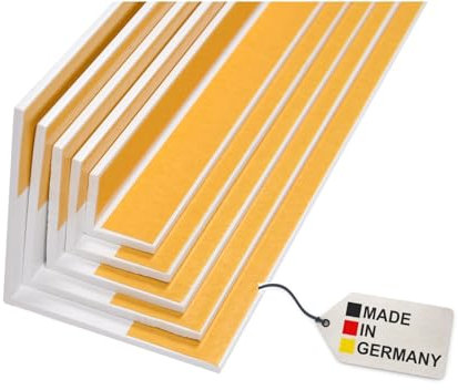 BawiTec Kunststoff Winkelprofil,Schenkel 100x60 mm,Länge 200cm,selbstklebend,Farbe weiß,Kunststoffwinkel,Klebeband,Fensterleiste,Profil Winkel,Bauprofil,Fensterwinkel,Breite 100mm 60mm