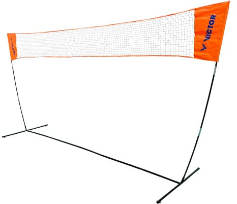 VICTOR Easy Badmintonnetz - Höhenverstellbares Outdoor Multifunktionsnetz 3m