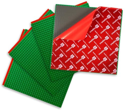 Creative QT MakerBase - Plaques de Base Peel-and-Stick 10 x10 pour Toutes Les Grandes Marques de Jeux de Construction, Base de Table Solide pour empiler Les Blocs, Vert